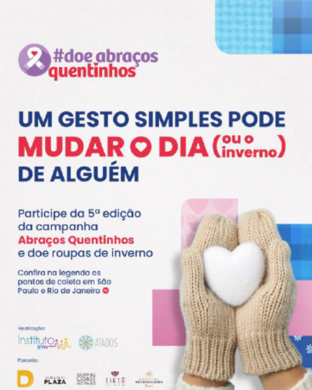 Doe Abraços Quentinhos: 5a edição da campanha traz gincana solidária ...